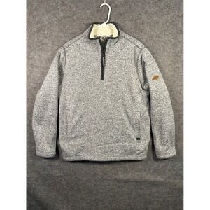 Orvis Classic‎ Collection Mens Fleece Lined 1/4 Zip Gray Pullover Sweater